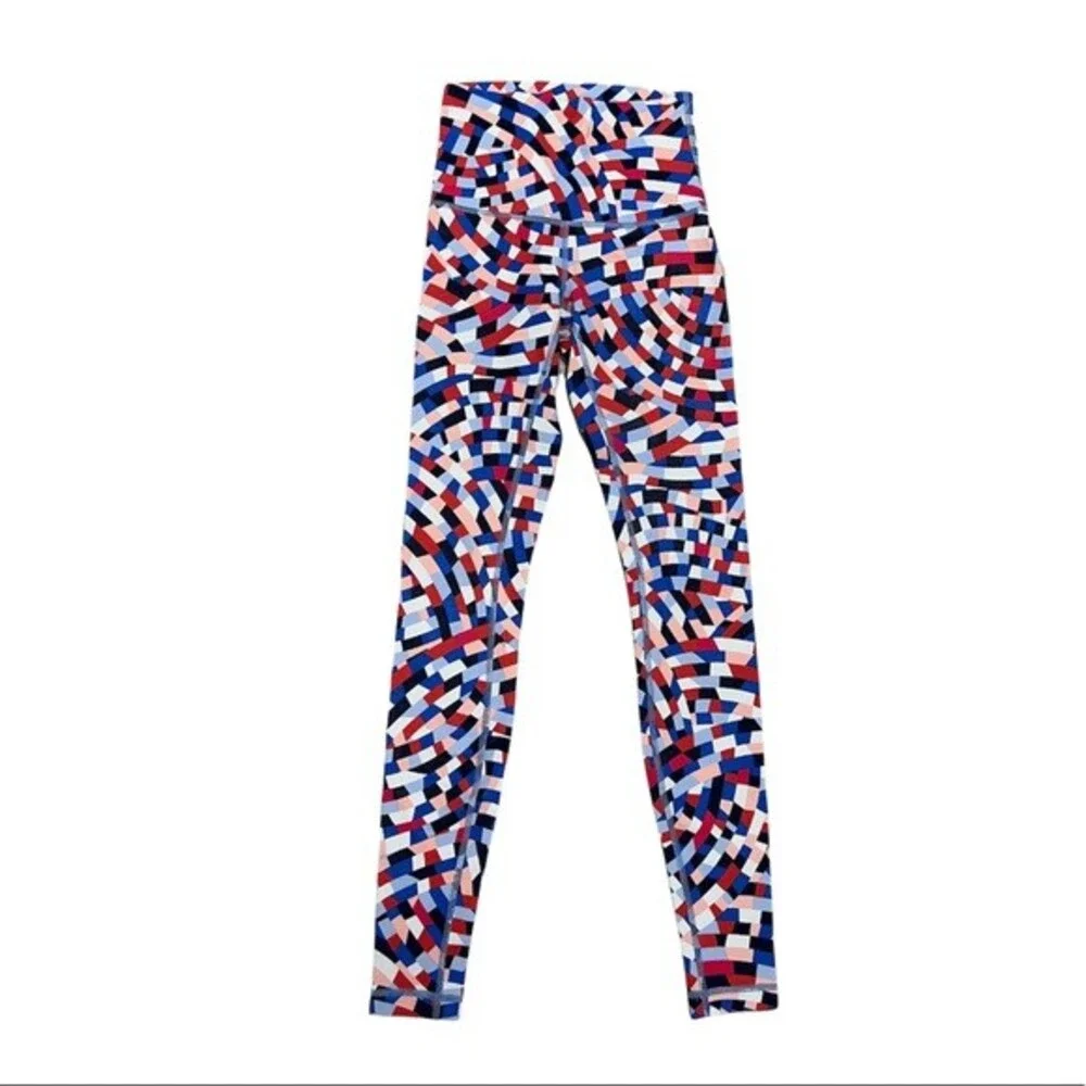 Lululemon Wunder Under Capoeira Multi Leggings High Rise Athletic Pants Size 4
